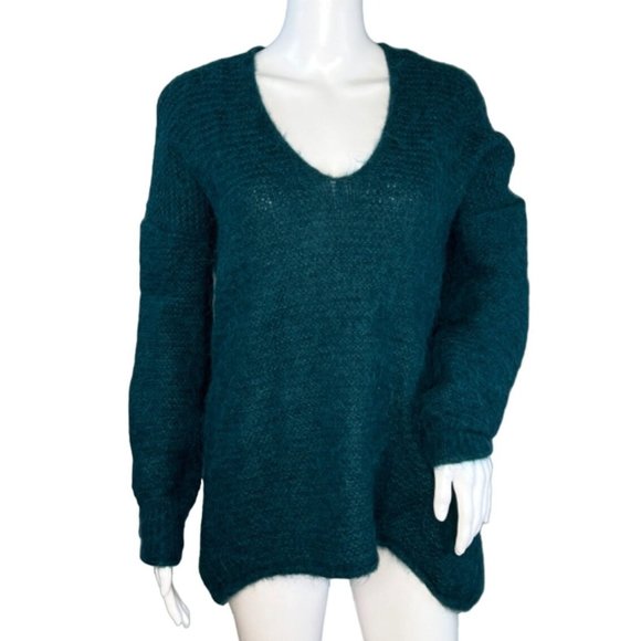 Free People Sweater Womens XSmall‎ Green All Mine Jumper Oversized Comfy Alpaca - Picture 1 of 9